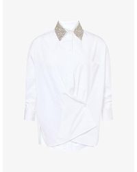 Twp - Crystal-Collar Wrap Cotton Shirt - Lyst