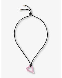 SANDRALEXANDRA - Heart Of Glass Silk Cord And Glass Pendant Necklace - Lyst