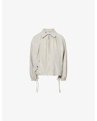 Damson Madder - Lailah Gingham Woven Bomber Jacket - Lyst