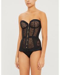 Agent Provocateur - Mercy Lace And Mesh Corset X - Lyst