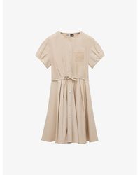 Loewe - X Paula's Ibiza Puff-Sleeve Cotton-Poplin Mini Shirt Dress - Lyst
