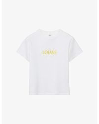 Loewe - Embroidered-Logo Cotton T-Shirt - Lyst