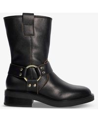 Dune - Pally Leather Biker Boots - Lyst