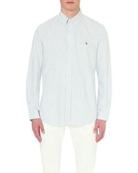 Polo Ralph Lauren - Bsr Blu/ Long-Sleeved Button-Down Custom-Fit Cotton Oxford Shirt - Lyst