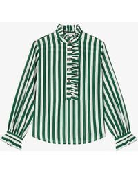 LK Bennett - Camille Stripe-pattern Regular-fit Silk And Cotton-blend Shirt - Lyst