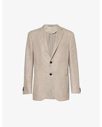 Corneliani - Notched-lapel Welt-pocket Wool, Silk And Linen-blend Jacket - Lyst