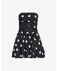 Reformation - Clea Polka-Dot Stretch-Cotton Mini Dress - Lyst