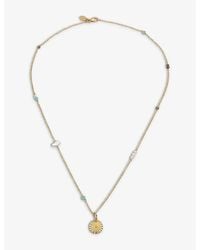 La Maison Du Couturier - With Love Darling Innovation Gaia 14Ct-Plated Sterling- Gemstone, And Peal Necklace - Lyst