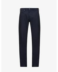 Emporio Armani - Micro Dot Slim-fit Mid-rise Cotton-blend Jeans - Lyst