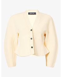 Ashlyn - Henry Ruffle Woven Cardigan - Lyst