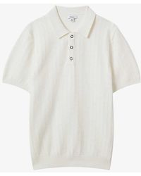 Reiss - Pascoe Textured Stretch-knit Polo Shirt X - Lyst