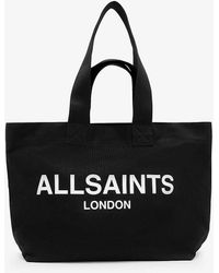 AllSaints - Ali Logo-print Cotton-canvas Tote Bag - Lyst