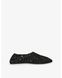 Alaïa - Neo Vienne Suede Ballet Flats - Lyst