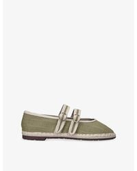 Flabelus - Claire Linen Mary-Jane Flats - Lyst