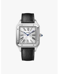 Cartier - Crwssa0044 Santos-Dumont Extra-Large Stainless- And Leather Mechanical Watch - Lyst