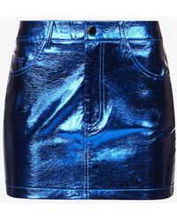 Amy Lynn - Metallic Mid-rise Faux-leather Mini Skirt - Lyst