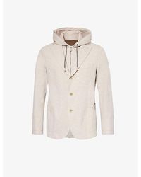 Eleventy - Detachable-hood Notched-lapel Cotton-blend Jacket - Lyst