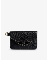 Zadig & Voltaire - Borderline Pass Logo-embellished Leather Card Holder - Lyst