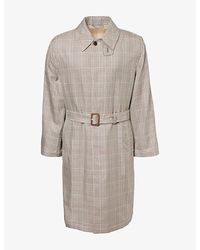 dunhill - Prince Of Wales Check-Pattern Cotton And Silk-Blend Coat - Lyst