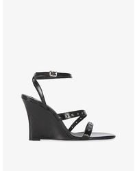 The Kooples - Strappy Leather Wedge Sandals - Lyst