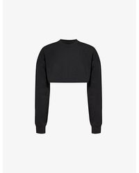adidas By Stella McCartney - Truecasuals Cropped Organic-cotton Sweatshirt - Lyst