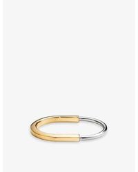 Tiffany & Co. - Lock 18ct Yellow And White-gold Bangle Bracelet - Lyst