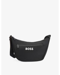 BOSS - Logo-Print Woven Cross Body Bag - Lyst