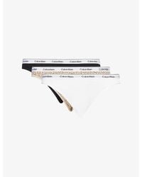 Calvin Klein - Icon Logo Pack Of Three Stretch-Cotton Thongs - Lyst