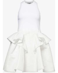 Alexander McQueen - Voluminous-skirt Stretch-cotton Mini Dress - Lyst