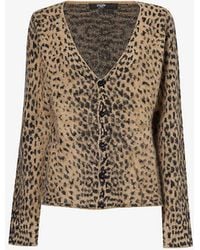Jaded London - Leopard-print V-neck Knitted Cardigan - Lyst