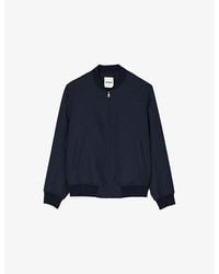 Sandro - Dark Wool-Blend Bomber Jacket - Lyst