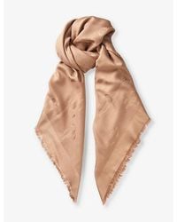 Jimmy Choo - Emani Brand-Print Silk-Blend Scarf - Lyst