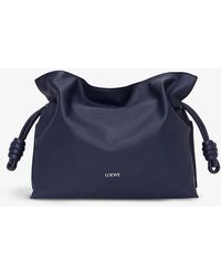 Loewe - Flamenco Logo-embossed Knotted Leather Clutch Bag - Lyst