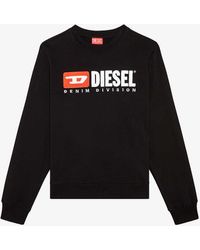 DIESEL - S-ginn-div Logo-appliqué Cotton-jersey Sweatshirt - Lyst