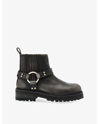 AllSaints - Maddie D-Ring Leather Biker Boots - Lyst