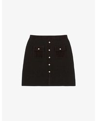 Claudie Pierlot - Straight High-Rise Stretch Wool And Cashmere-Blend Mini Skirt - Lyst