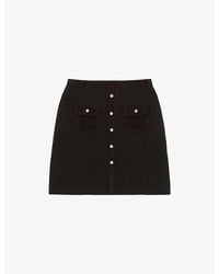 Claudie Pierlot - Straight High-Rise Stretch Wool And Cashmere-Blend Mini Skirt - Lyst