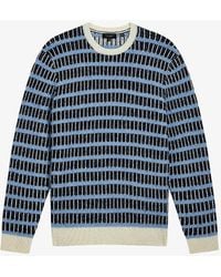 Ted Baker - Waylen Regular-fit Textured-pattern Stretch Wool-blend Jumper - Lyst