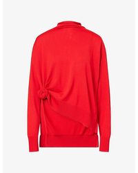 Magda Butrym - Floral-Trim Wool Jumper - Lyst