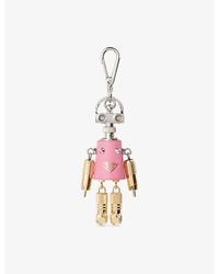 Prada - Robot Saffiano Leather Bag Charm - Lyst