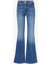 FRAME - Triple Binding Flare-leg High-rise Stretch-denim Jeans - Lyst