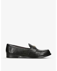 Tory Burch - Logo-embellished Scallop-trim Leather Loafers - Lyst