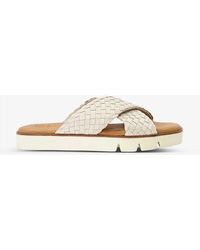 Dune - Lexey Cross-over Woven-strap Leather Sandals - Lyst