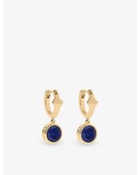 Astley Clarke - Luna 18Ct- Plated Sterling- And Lapis Huggie Earrings - Lyst