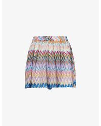 Missoni - Abstract-pattern Elasticated-waist Knitted Shorts - Lyst