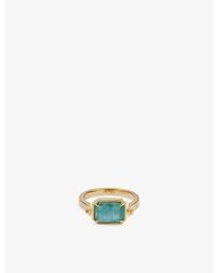 Astley Clarke - Deco 18Ct Vermeil, Mother-Of-Pearl And Amazonite Spinner Ring - Lyst