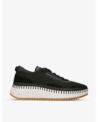 Chloé - Nama Embroidered Suede And Recycled Mesh Trainers - Lyst