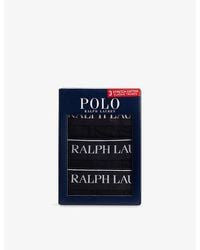 Polo Ralph Lauren - Logo Waistband Classic-Fit Stretch-Cotton Trunks Pack Of Three Xxl - Lyst
