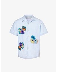 PS by Paul Smith - Floral-embroidered Casual-fit Cotton Shirt - Lyst