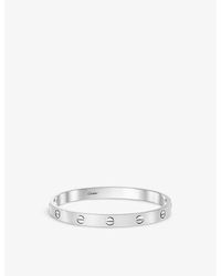 Cartier - Love Brushed 18ct White-gold Bracelet - Lyst